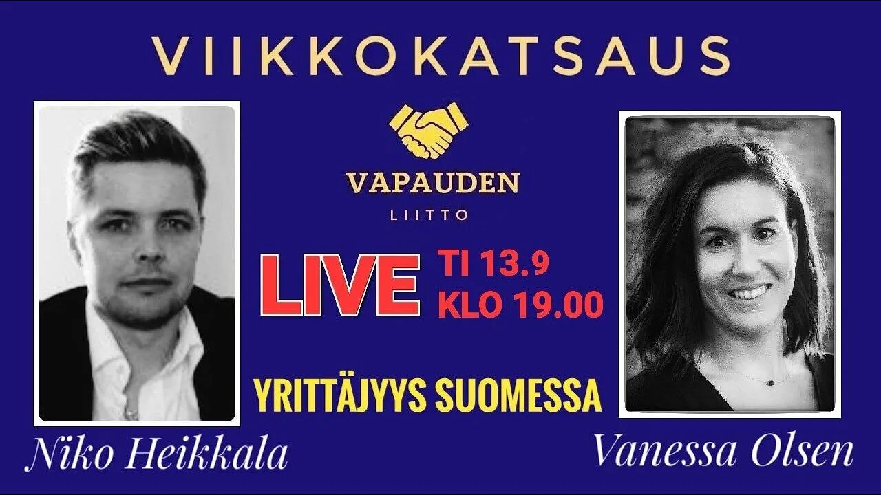 Niko Heikkala - yrittäjyys Suomessa 13.9.2022 klo 19.00