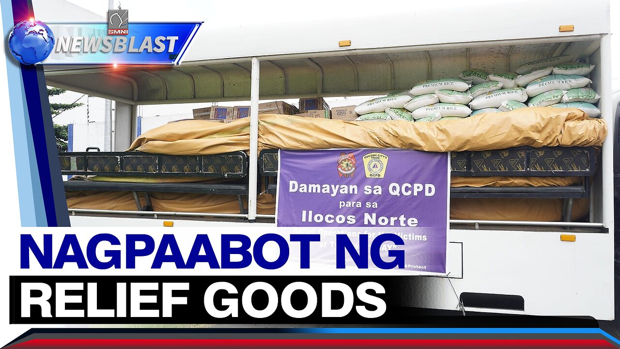 QCPD, namigay ng relief goods sa mga apektado ng Bagyong Egay sa Ilocos Norte