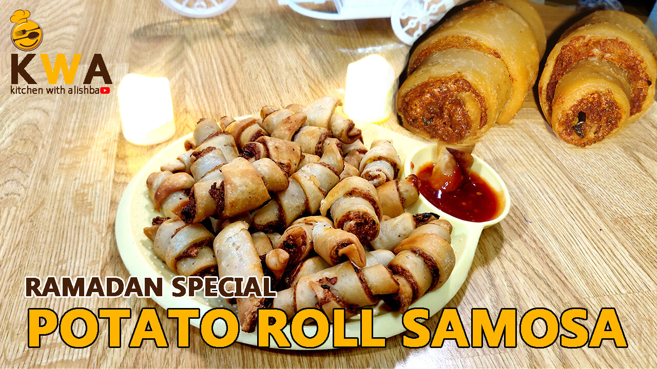 Potato roll samosa | Aloo samosa roll recipe | by kitchen with alishba