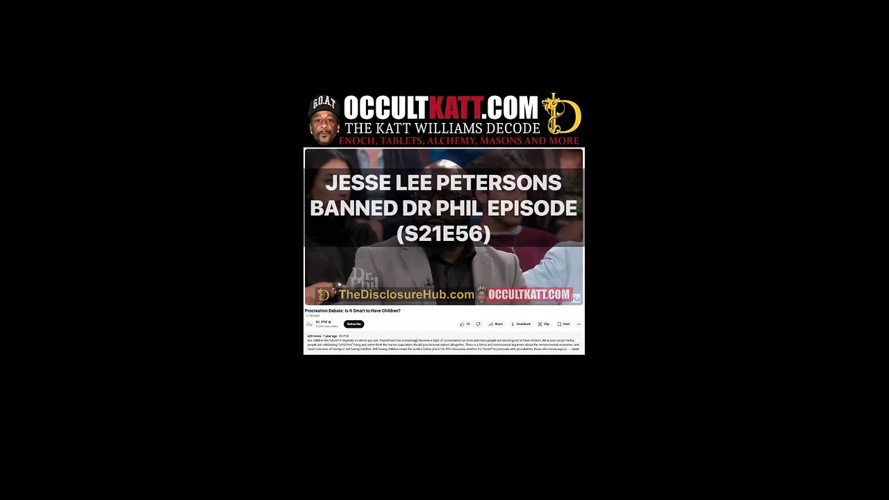 Remember when Jesse Lee Peterson got an entire episode of Dr Phil banned for speaking facts