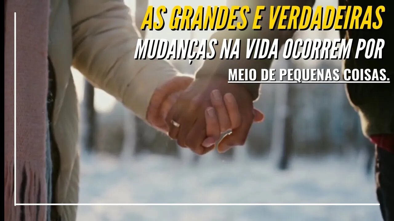 AS GRANDES E VERDADEIRAS MUDANÇAS NA VIDA OCORREM POR MEIO DE PEQUENAS COISAS. [CLAUDIO DUARTE]