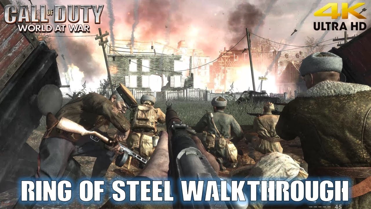 COD World At War Gameplay Walkthrough Part 9 Mission 9 Ring of Steel Ultra Settings [4K UHD]