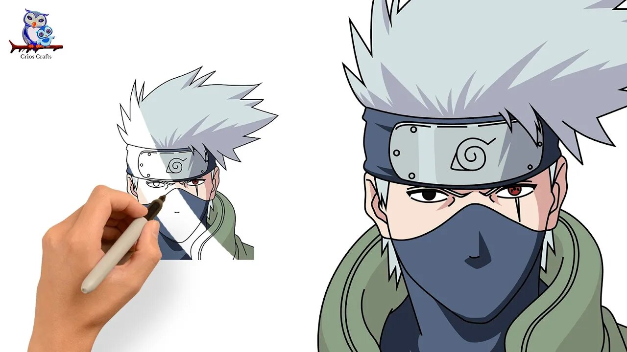 How To Draw Kakashi Hatake Naruto - Easy Art Tutorial