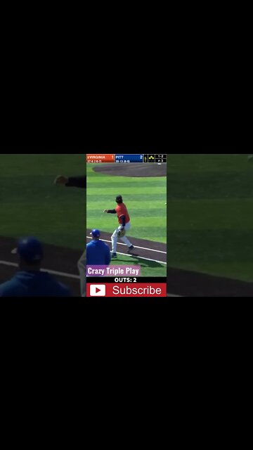 Craziest triple play you will ever see 😮‍💨 #collegebaseball