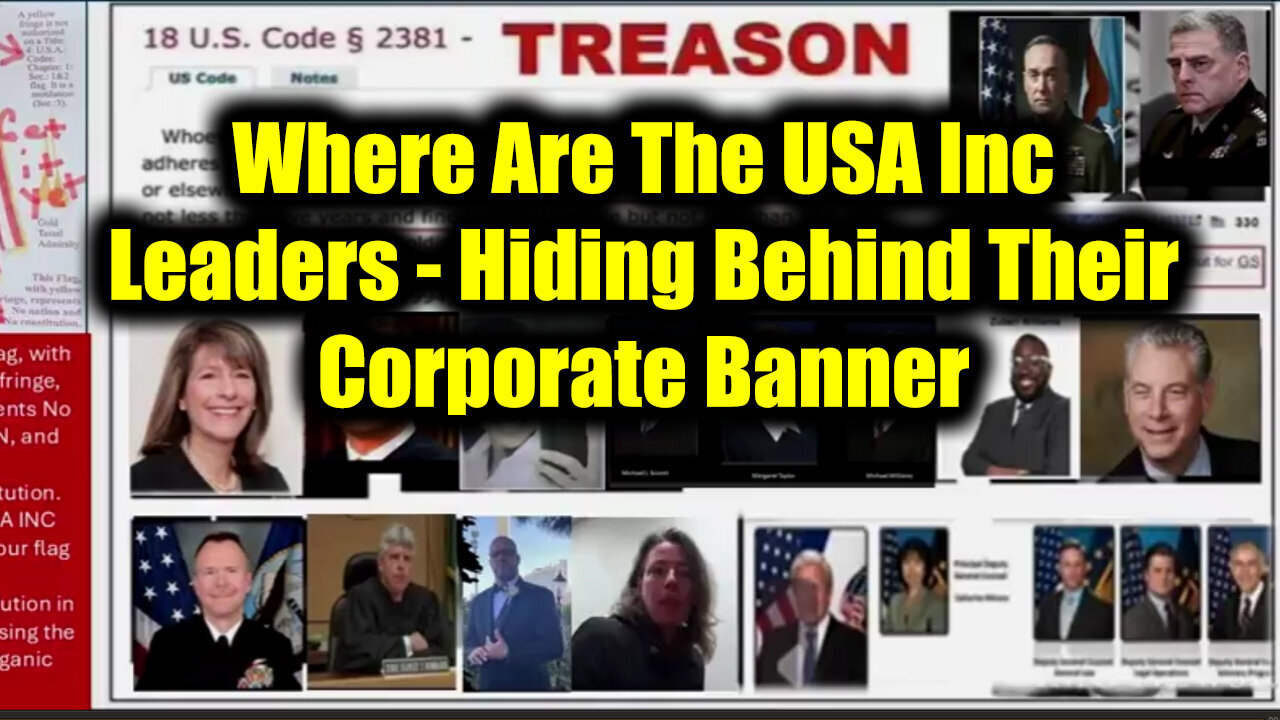 TREASON - Where Are The USA Inc Leaders? Hiding Behind Their Corporate Banner