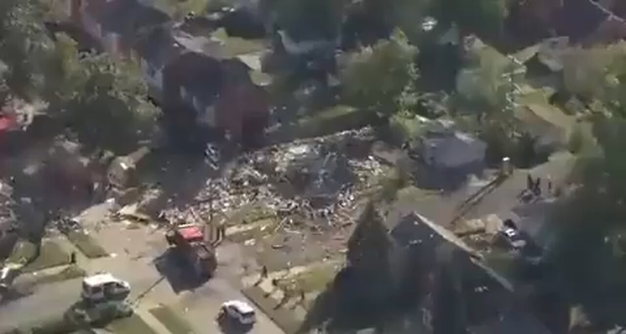 A house on the west side of Detroit, Michigan was completely flattened due to a severe explosion