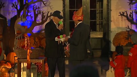 Biden Awkwardly Grabs Taste Of A Child's Fake Ice Cream Cone During White House Halloween Event