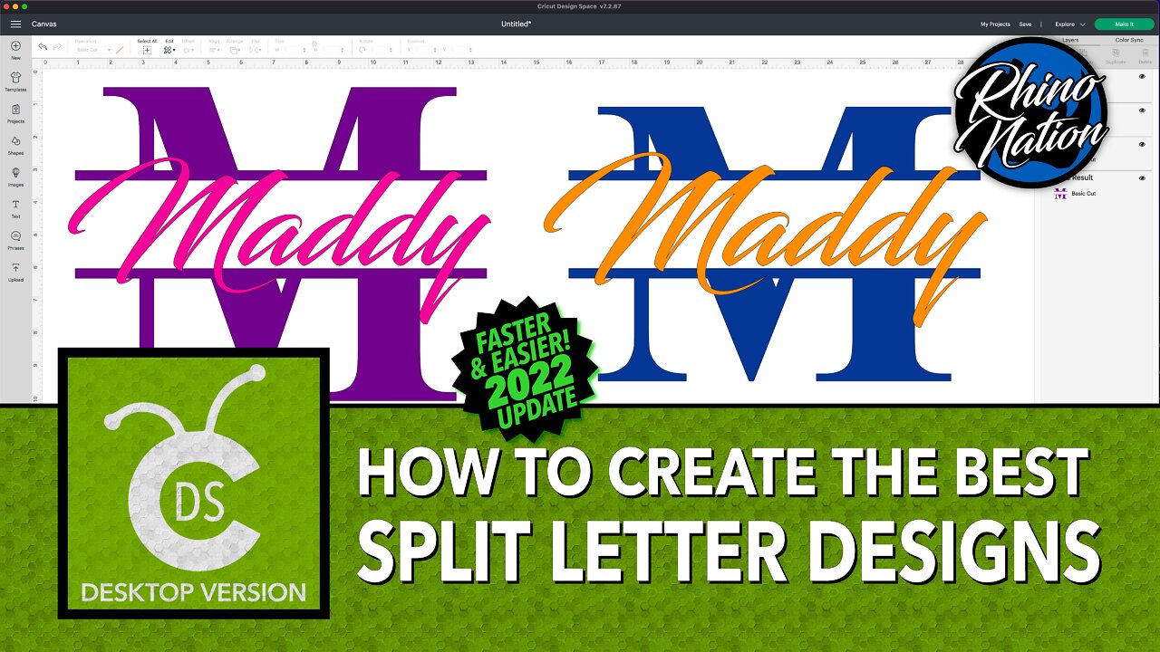 How To Create The BEST Split Letter Designs in Cricut Design Space - UPDATED 2022