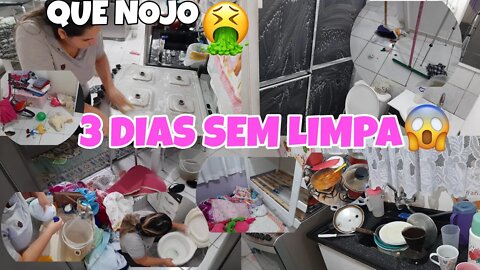 3 DIAS SEM LIMPA A CASA 😰 || QUE NOJO🤮 ||CHEGA CANSEI || FAXINA COMPLETA