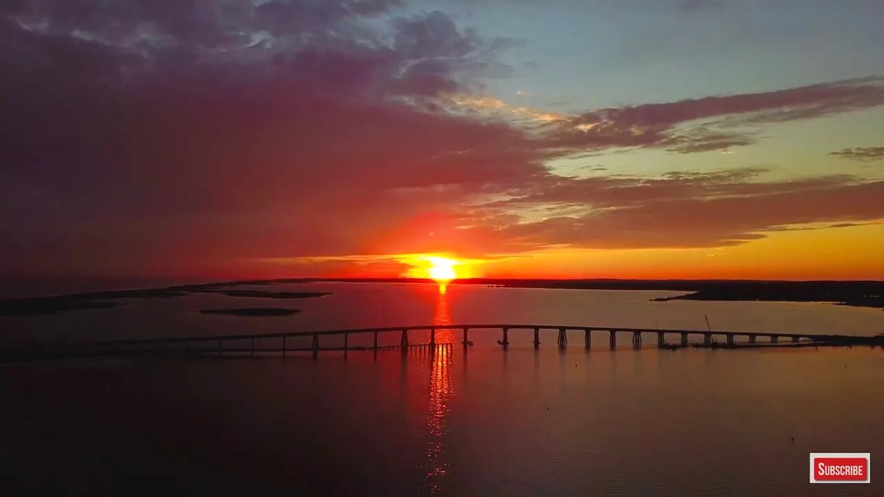 Shinnacock Bay Ponquogue Bridge Dune Rd Sunset 4K - Timelapse Video