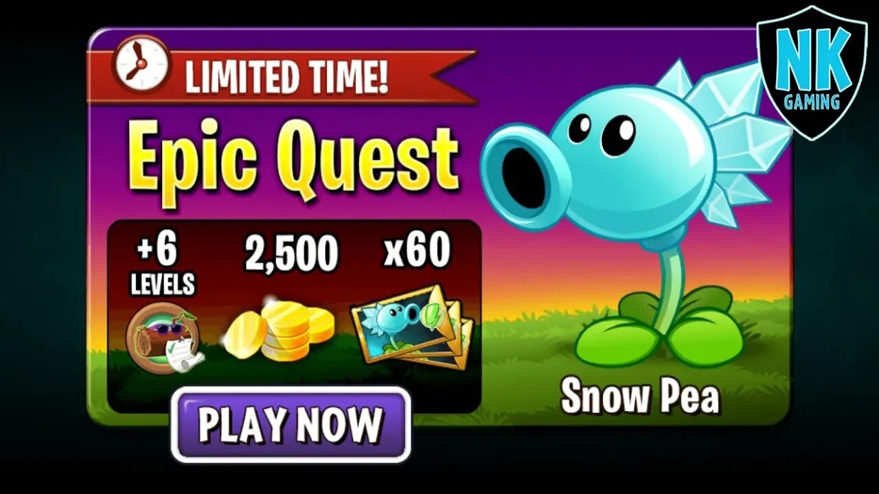 PvZ 2 - Epic Quest: Snow Pea