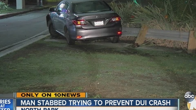Man stabbed trying to prevent DUI crash