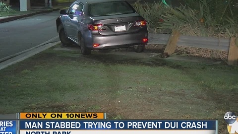 Man stabbed trying to prevent DUI crash