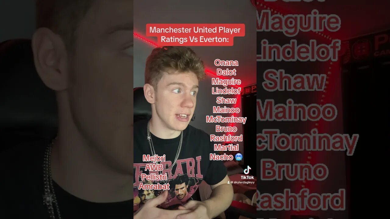 My Player Ratings For #manchesterunited Vs Everton! | #Shorts