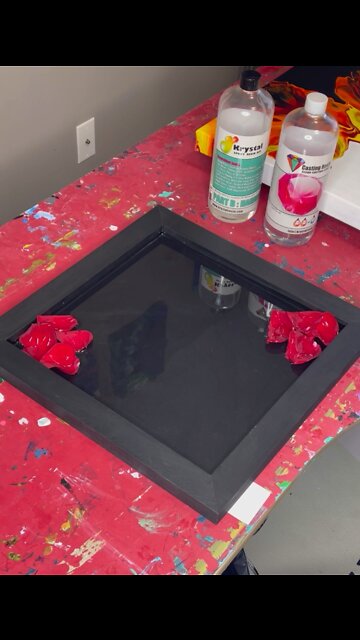 Layered Resin Project Part 2 #krystalresin #shorts #abstractart #redrose #roses #resin #inmemoriam