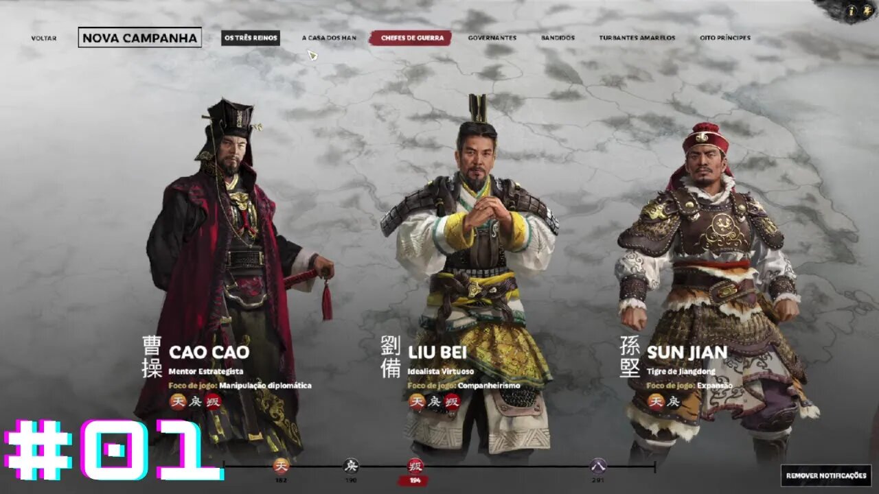 Total War:Three Kingdoms Gameplay - Conheçendo o jogo PT/BR. #01