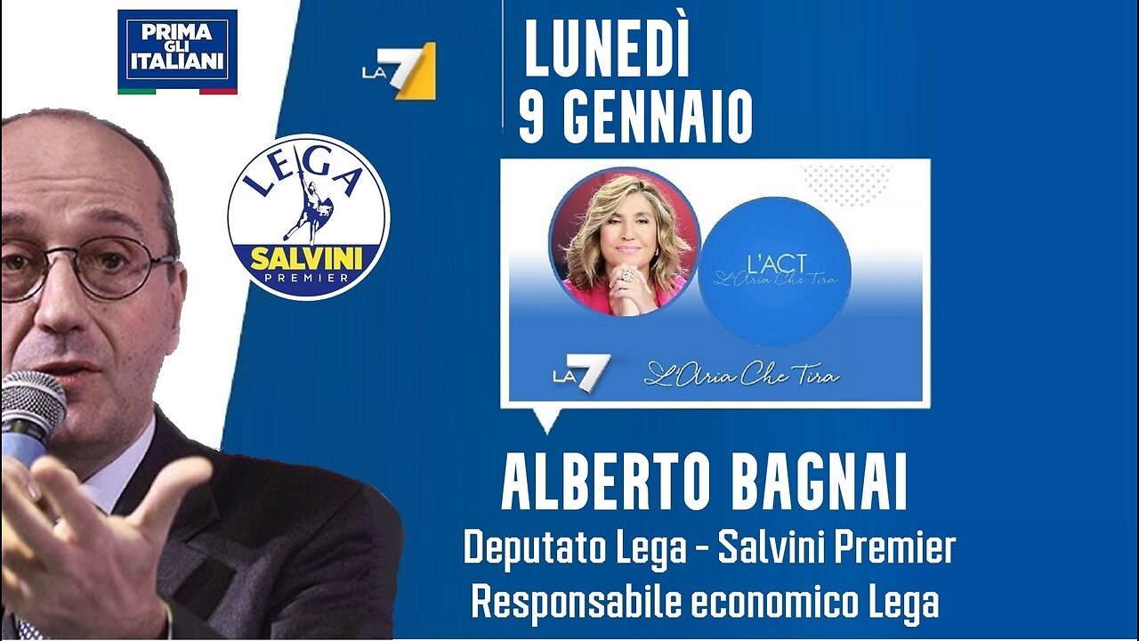 🔴 Interventi dell'On. Alberto Bagnai ospite nella trasmissione "L'aria che Tira" del 09/01/2023.