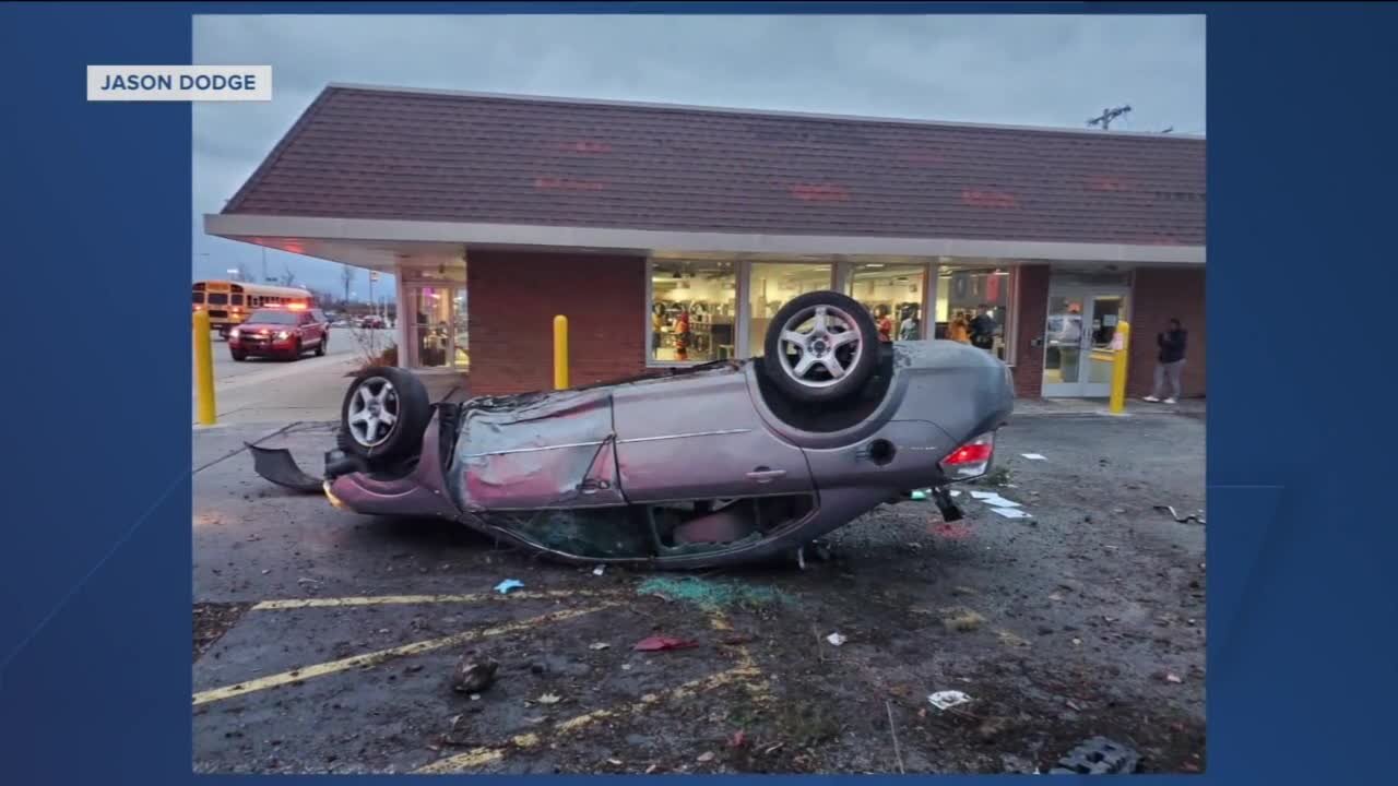 Reckless driver crashes, flips, narrowly misses person near 79th and Capitol