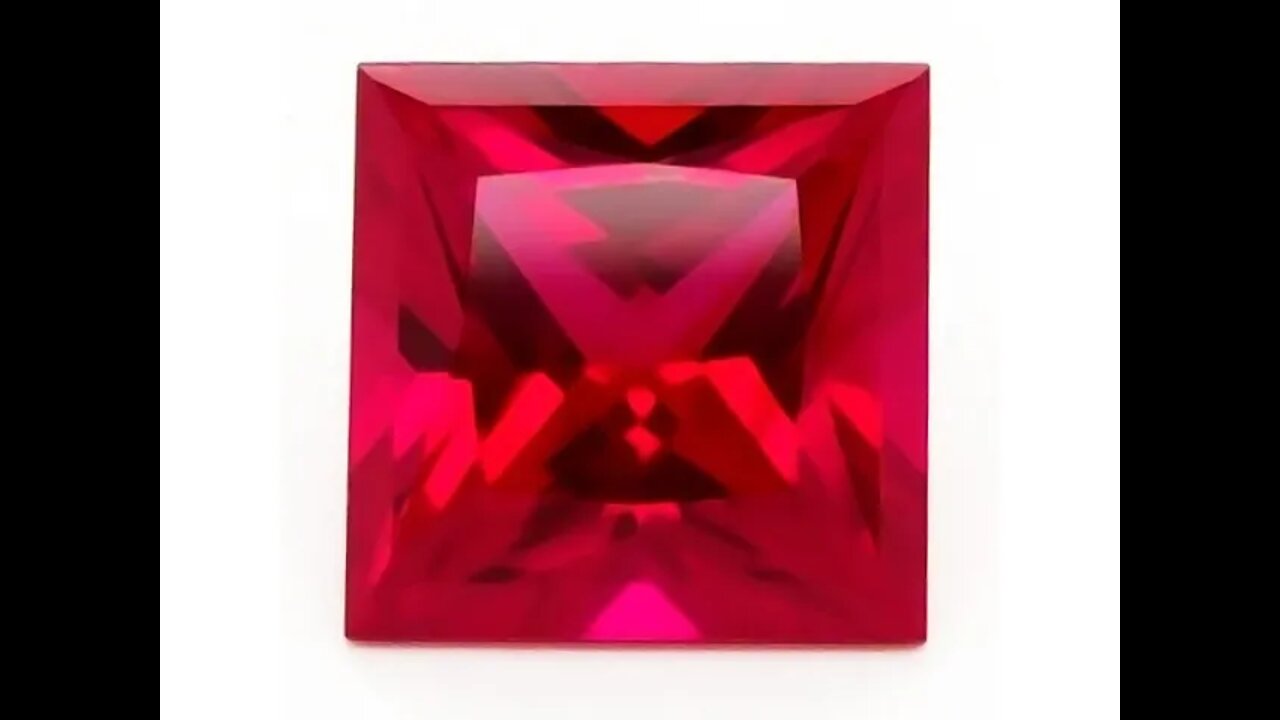 Princess Cut Chatham Created Ruby