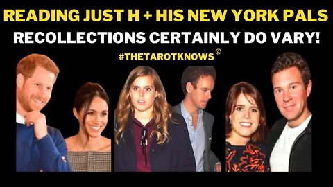 🔴READING JUST HARRY'S MISINFORMATION & HIS NEW YORK BUDDIES! WHO'S PAYING? #thetarotknows #harry