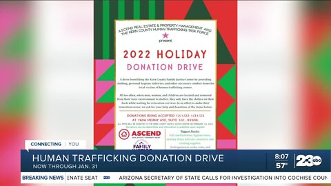 Donation drive to help human trafficking victims