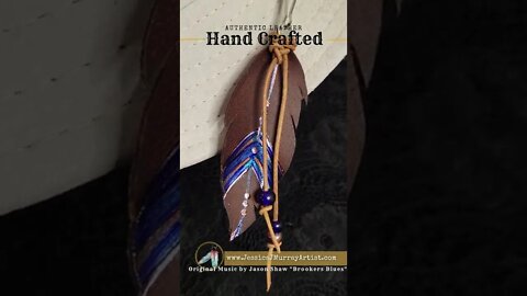 DEEP BLUE, 4 inch, leather feather clip