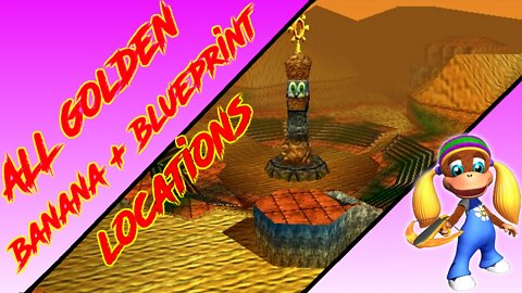 Donkey Kong 64 - Angry Aztec - Tiny Kong Golden Banana + Blueprint (Kasplat) Locations