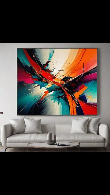 AI art: abstract art in a living room