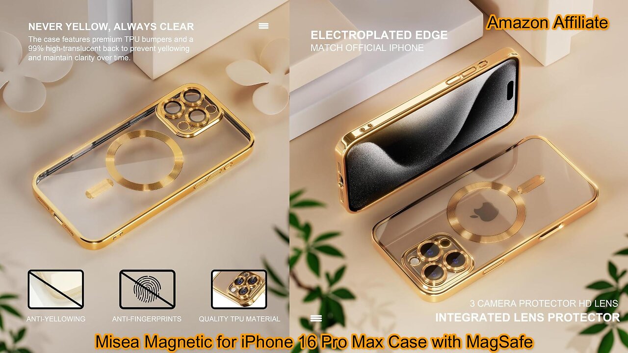 Misea Magnetic for iPhone 16 Pro Max Case with MagSafe [Military Grade Drop Protection]