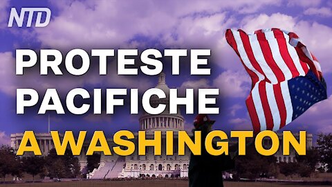 06.01.21 Usa: Interventi alla manifestazione a Washington. Opposizione al voto elettorale