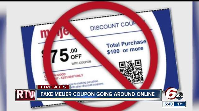 Meijer says $75 off coupon on web is fake
