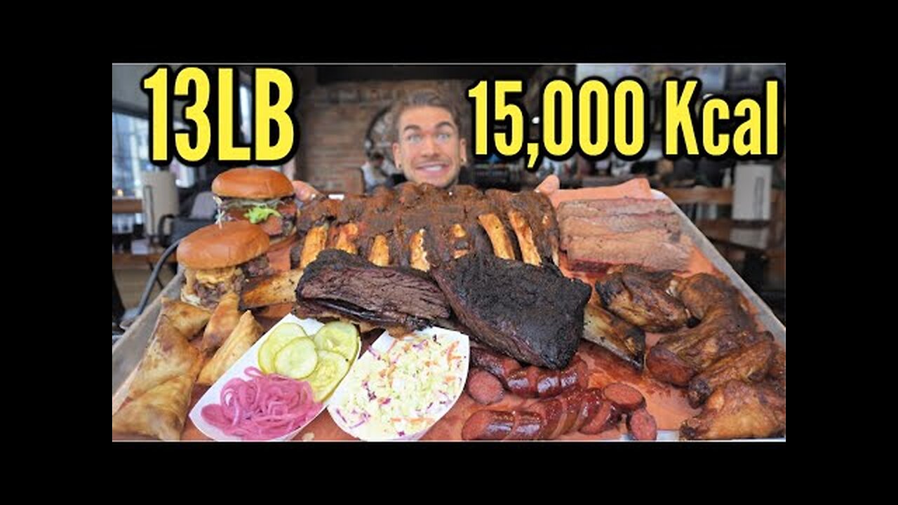 Biggest BBQ Challenge | American Barbeque | IMPOSSIBLE 13LB TEXAS BBQ CHALLENGE (15,000 Calories)