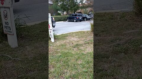 Gang Stalking pretend apartment "resident" tried to hit me with his truck. Private property trespass