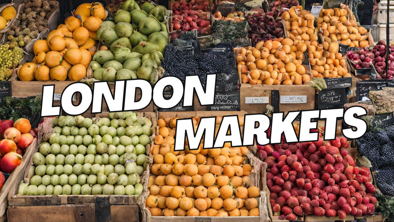 Fruits and Vegetables in London Borough Market: Broccoli, Pumpkin, Kale, Carrots, Asparagus