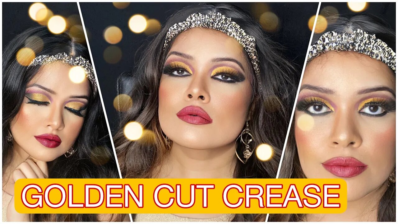 GOLDEN CUT CREASE EYESHADOW || HOODED EYES