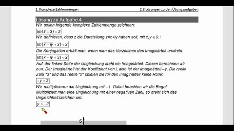 Komplexe Zahlenmengen ► Im(Konjugiert(z)+3) ‹ 2