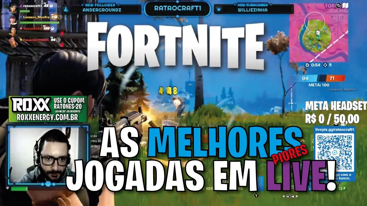 FORTNITE - AS MELHORES JOGADAS EM LIVE! #2