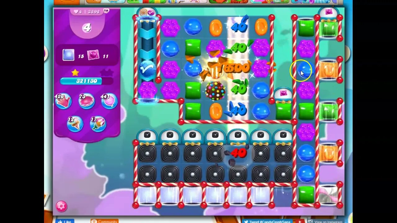 Candy Crush Level 3898 Talkthrough, 33 Moves 0 Boosters