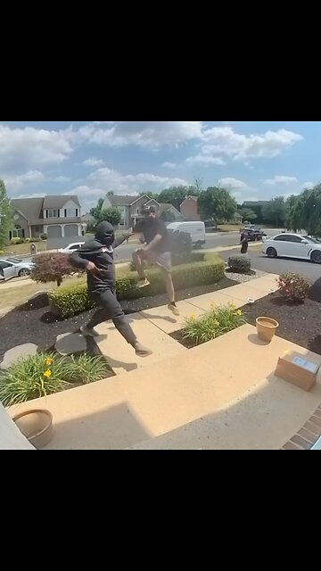 Porch Pirates Fight Over Package
