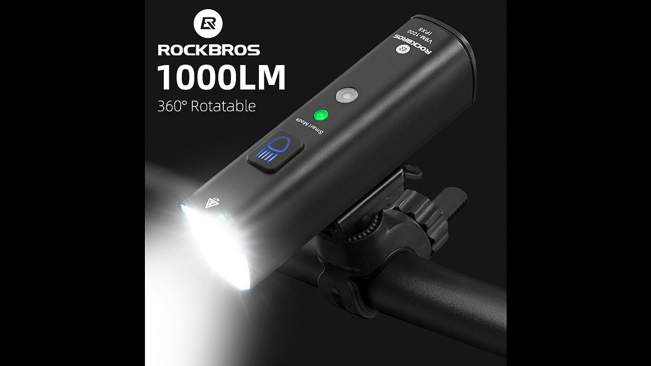 Lanterna para bicicleta com sensor de vibração inteligente Rockbros