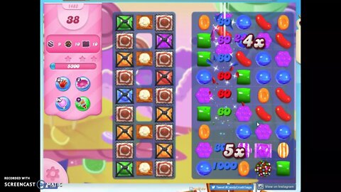 Candy Crush Level 1483 Audio Talkthrough, 2 Stars 0 Boosters