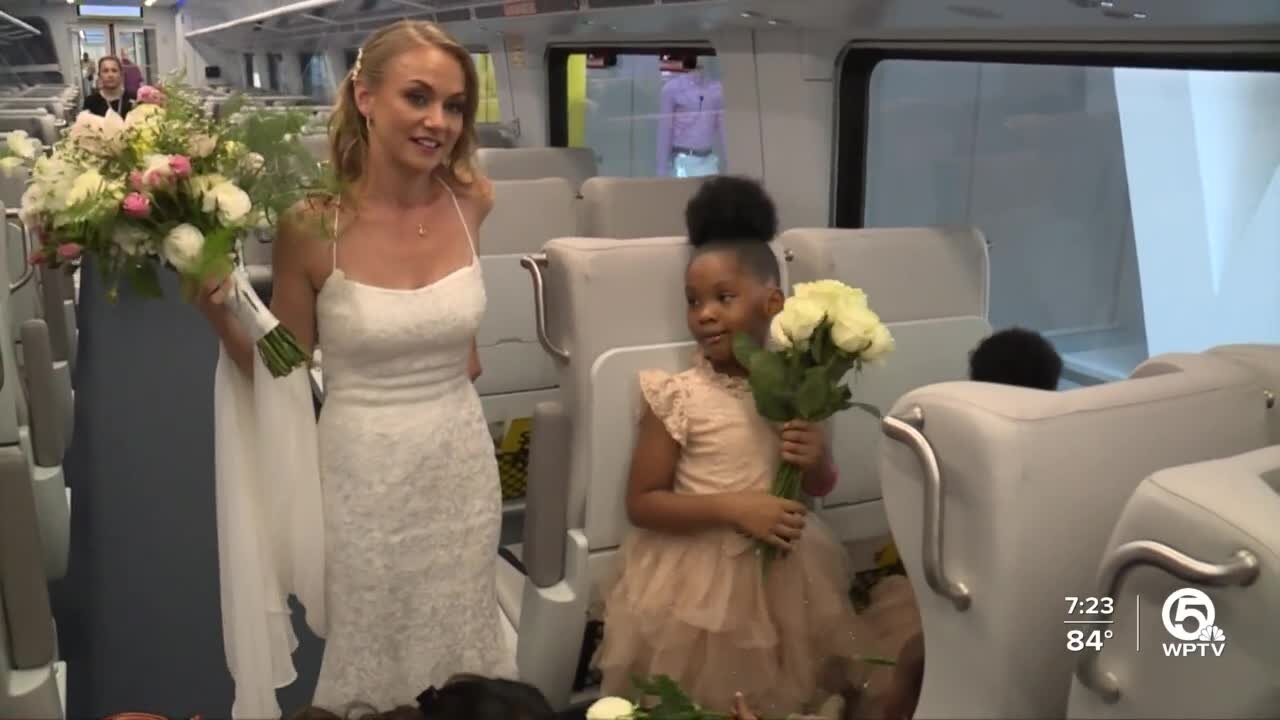 Woman gets married on Brightline train