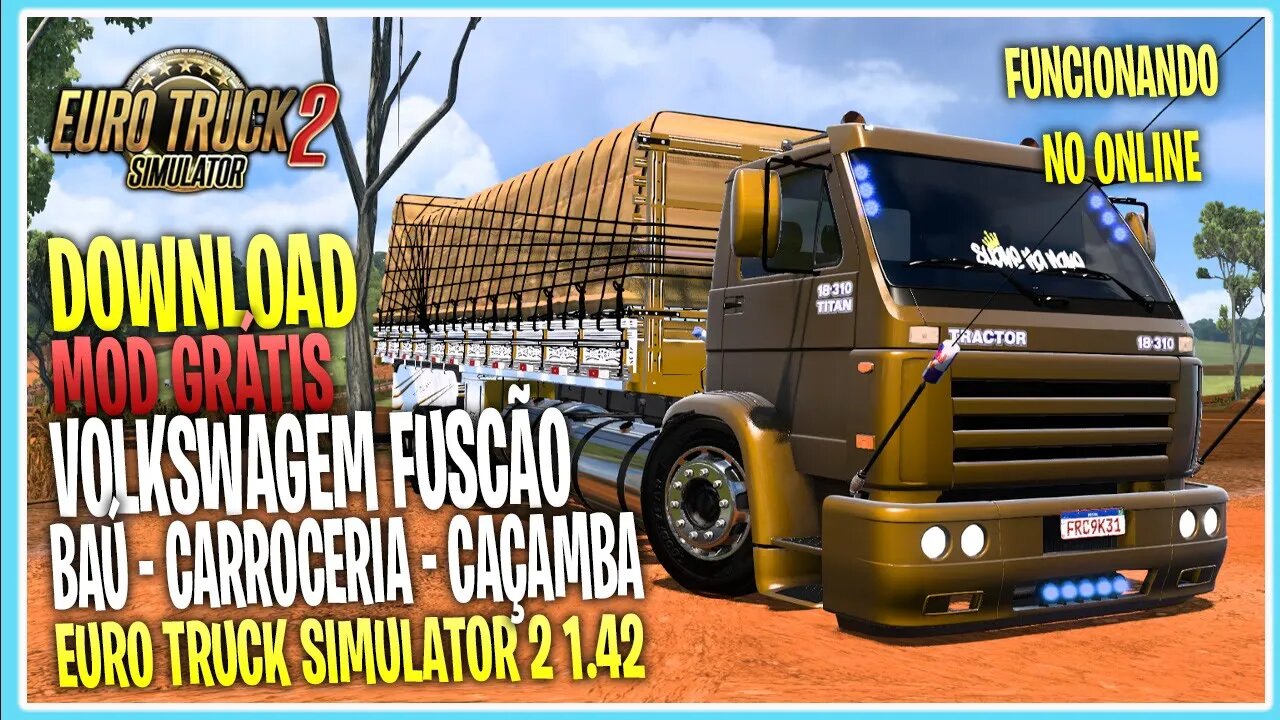 MOD VW FUSCÃO MAIS TOP DO BRASIL - CHASSI CAÇAMBA BAU CARROCERIA - EURO TRUCK SIMULATOR 2 1.42