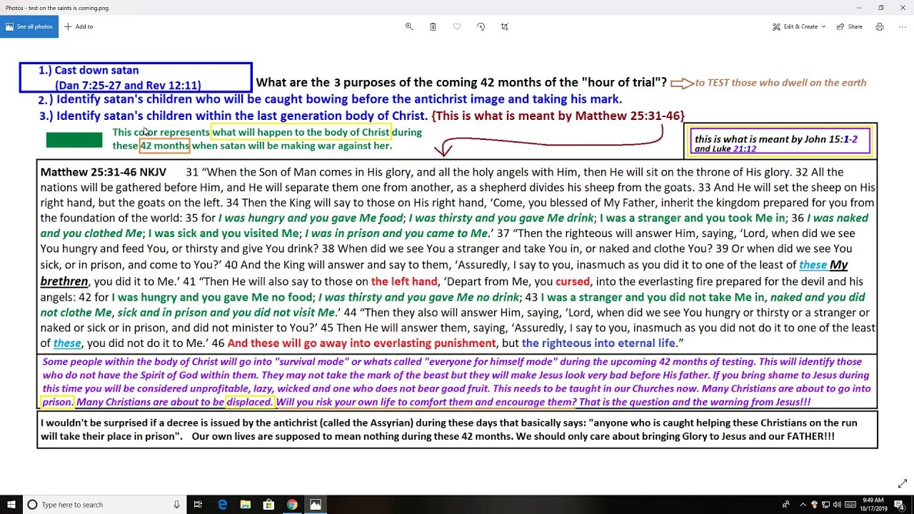 tests on the saints is coming