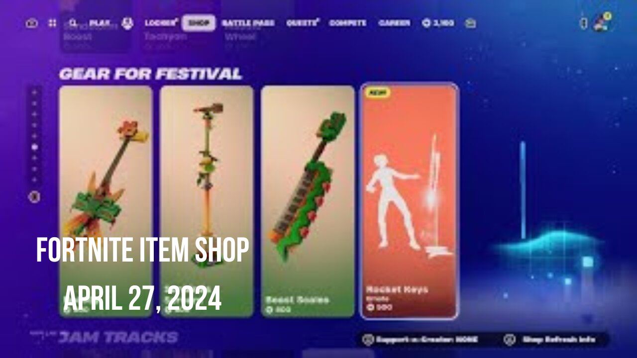 Fortnite Item Shop|April 27, 2024(*New* Rocket Keys Emote)