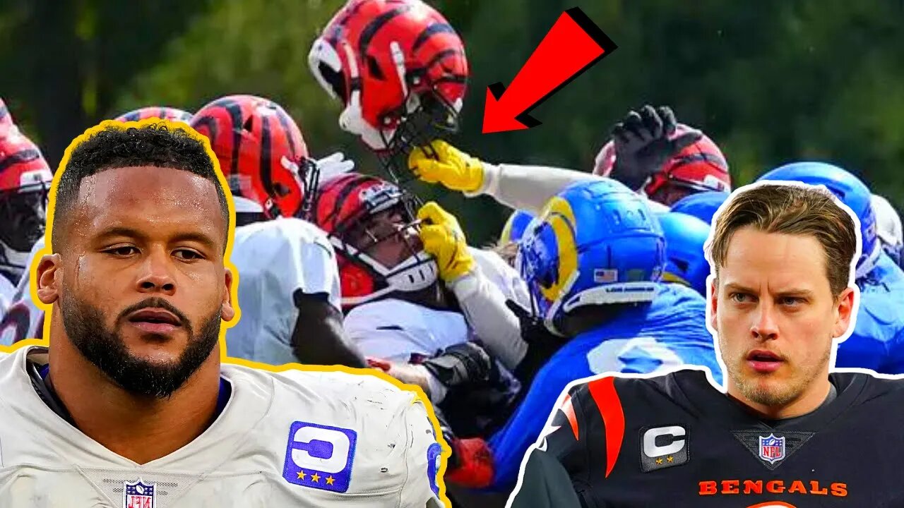 Aaron Donald Goes NUTS SWINGING A HELMET in the Rams Bengals Joint Practice! Video GOES VIRAL!