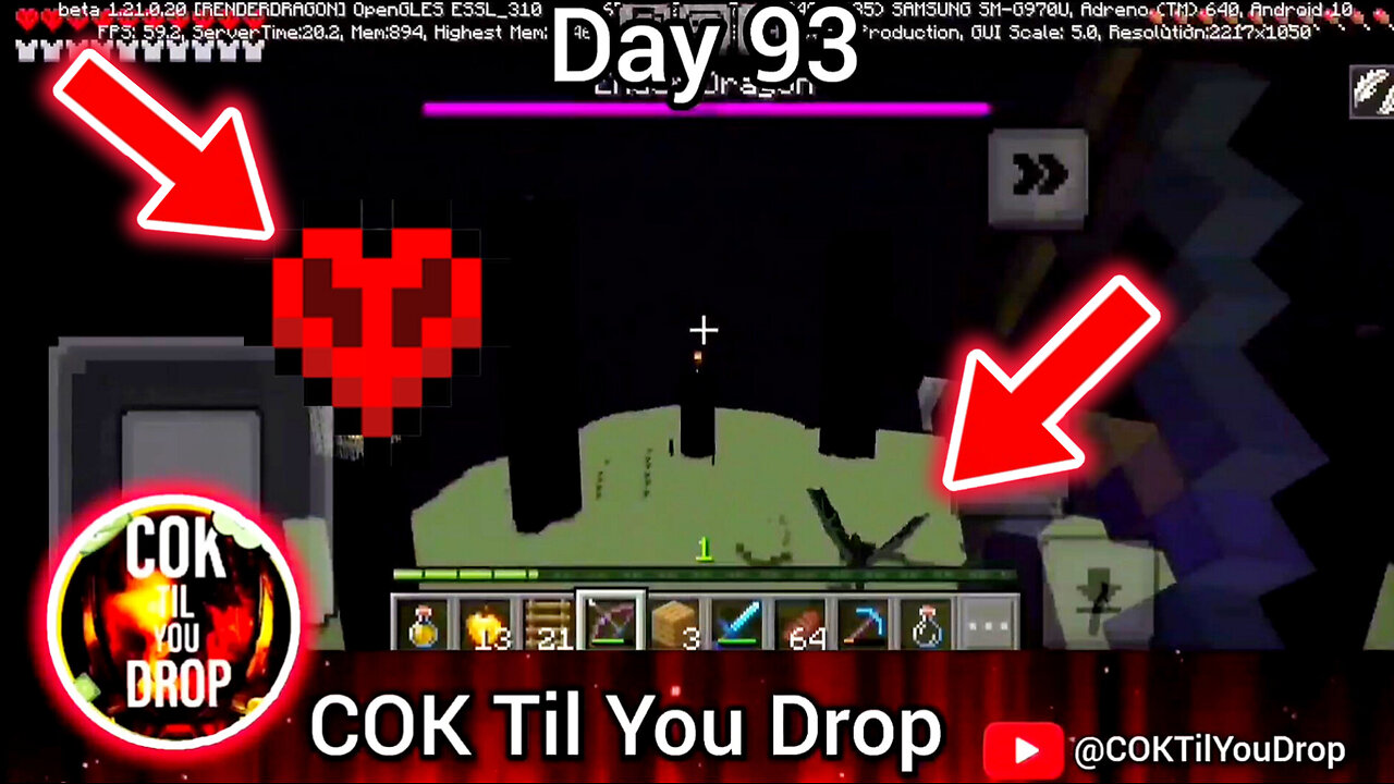 Part 2 of 100 Days on official Bedrock Hardcore Minecraft (on a Mobile phone!!) World record?