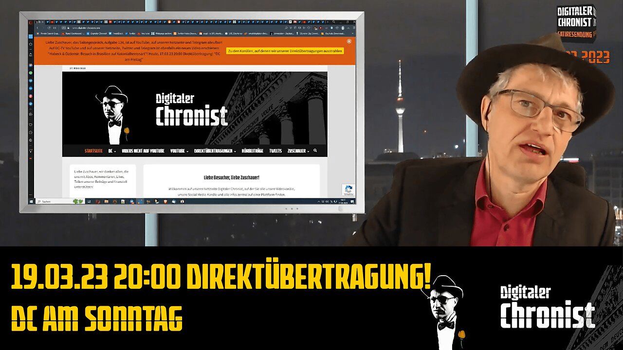 19.03.23 20:00 Direktübertragung! DC am Sonntag