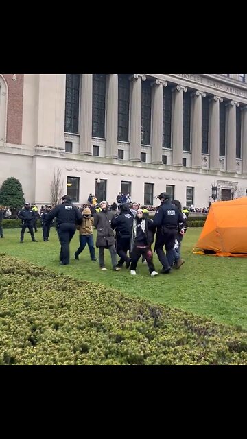 NYPD Officers Arrest Pro Hamas Protestors Outside Columbia University