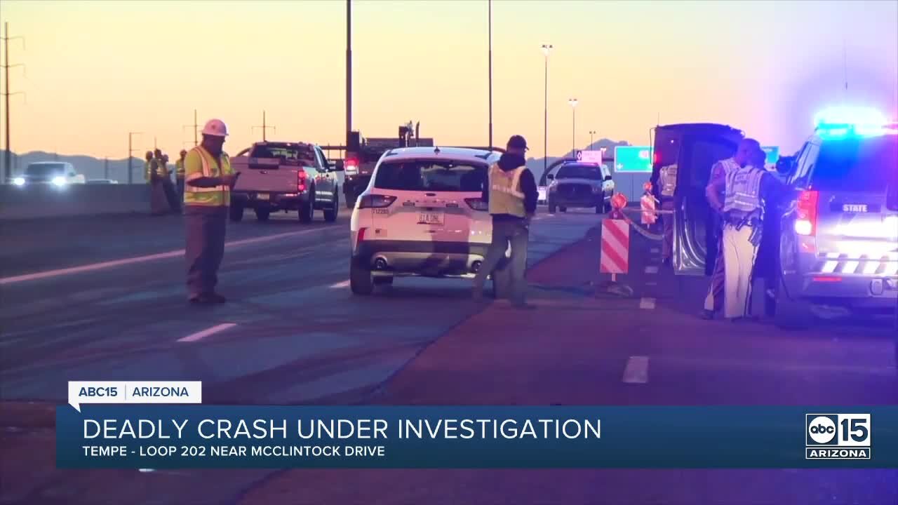 Deadly crash under investigation along Loop 202 near McClintock Drive